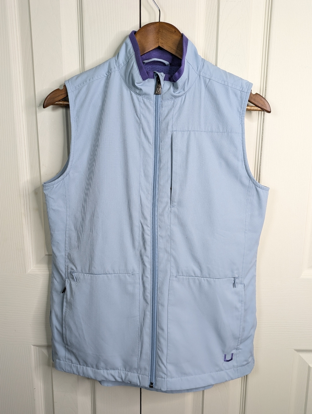 SCOTTeVEST Best Travel Vest Small Slate Blue Grape 24 Pocket Water Repellent Uti - Picture 2 of 13